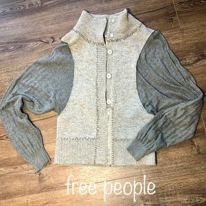 Boho Oversized Free People gray sweater size small